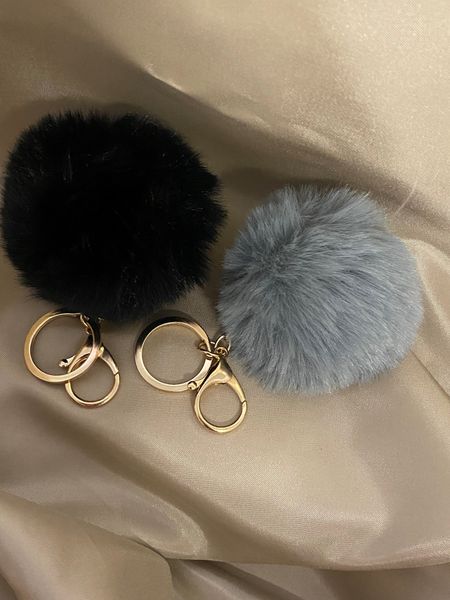 40100 Veskepynt grå pels kule